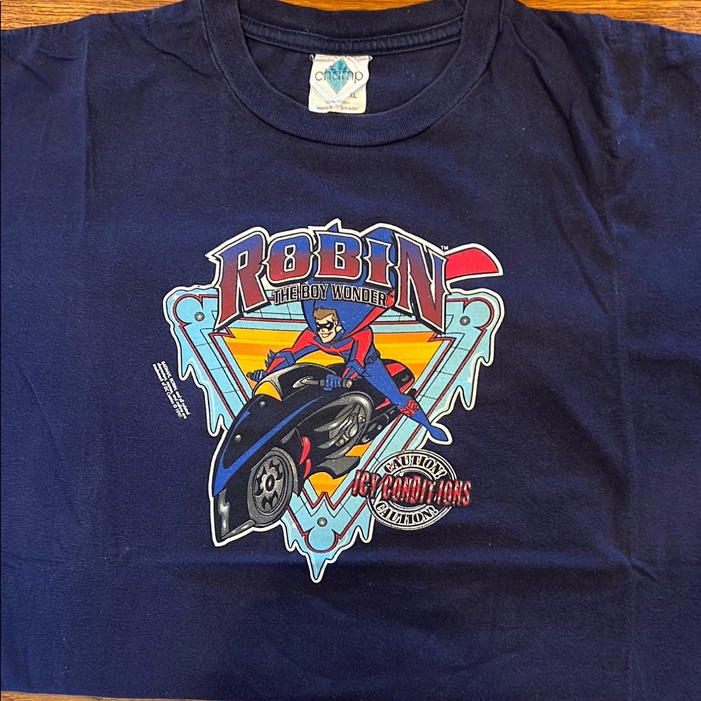 DC Comics Blue Short Sleeve Tee with Vintage Graphic